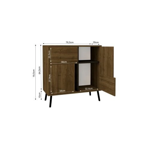 Hanah home vi&amp;scaron;enamenski ormar darien walnut black wood Slike