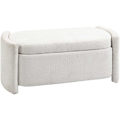 HOMCOM sedežna klop s shrambo poliester, evkaliptus les 105D x 44&Scaron; x 45,5V cm Krem bel, (5000242507) Cene