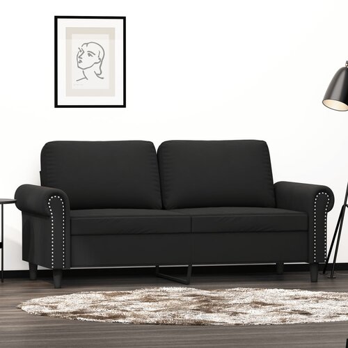 vidaXL Kavč dvosed črn 140 cm žamet Cene