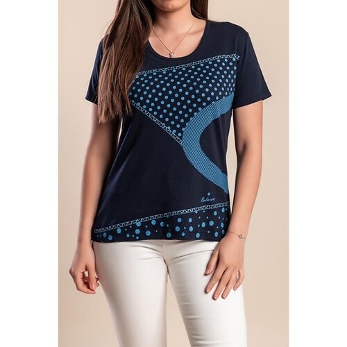 Fenzy Plus Size Majica S Potiskom, Temno Modra Cene