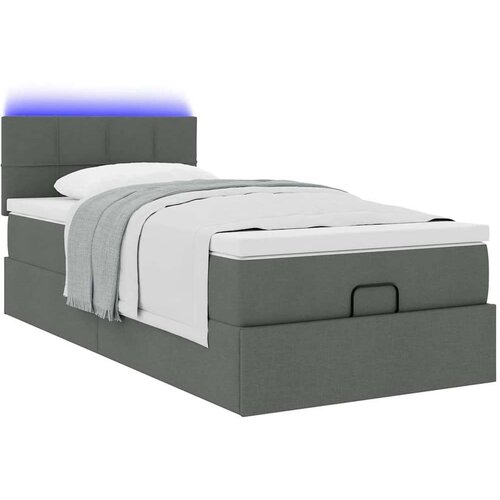 VidaXL otomanski okvir kreveta s madraca tamnosivi 80x200cm od tkanine Slike