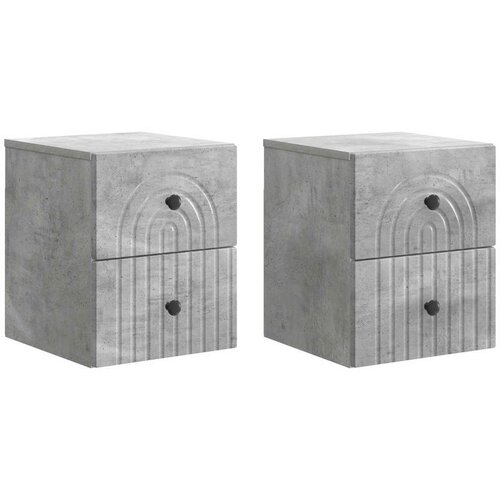  Stenski nočni omarici 2 pcs Betonsko siva 33 x 34,5 x 40 cm, (5000209403) Cene