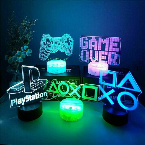 Dardanar Nočna svetilka Game Over Sign Light Gaming Room Desk Setup 3d Light Decor Table Bar, (21199918) Cene