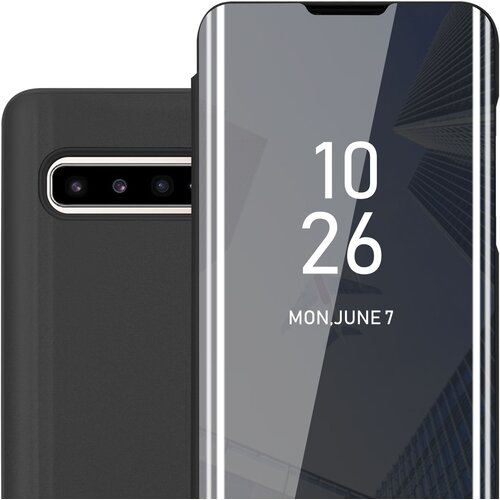 Cadorabo CASE, združljiv s Samsungom v turmalinski črni barvi - prozorno za za&amp;scaron;čito z ogledalom z ogledalom s funkcijo stojala 360 stopinj za&amp;scaron;čita, (20569351) Slike