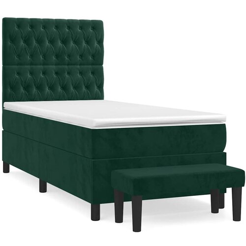 Box spring krevet s madracem tamnozeleni 100x200 cm bar&amp;scaron;unasti Slike