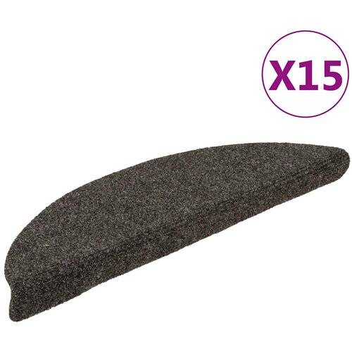  Prostirke za stepenice, samoljepljive, 15 kom 56x17x3 cm, antracit, poluokrugle Cene