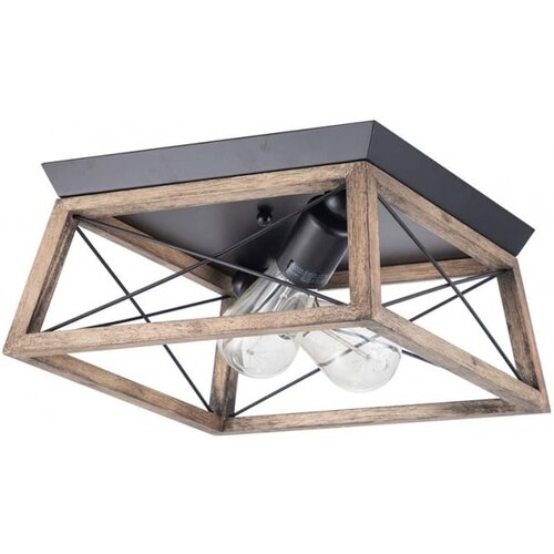Rustik 168 plafonska svetiljka 2*E27 crna/drvo Cene
