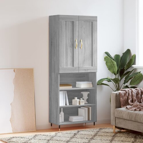 vidaXL Visoka komoda siva sonome 69 5x34x180 cm od konstruiranog drva Cijene