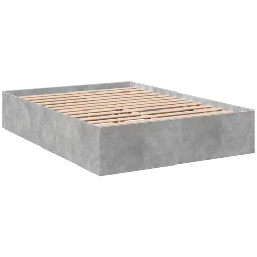 vidaXL Posteljni okvir betonsko siv 140x190 cm inženirski les, (21155922)