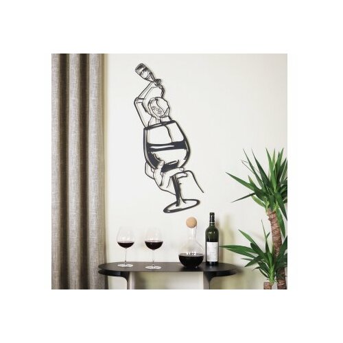 WALLXPERT zidna dekoracija Glass of Wine Girl Line Art APT749 M Slike
