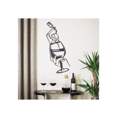 WALLXPERT zidna dekoracija Glass of Wine Girl Line Art APT749 M Cene