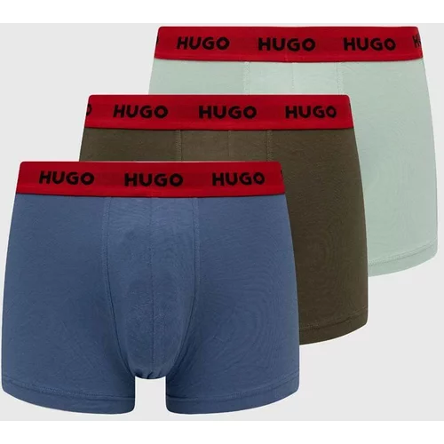 Hugo Boksarice 3-pack moške, zelena barva, 50517878