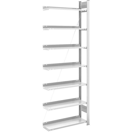 hofe Sestavljiv regal za dokumentacijo, RAL 7035, višina regala 2350 mm, enostransko, priključni regal, ŠxG 750 x 300 mm Cene