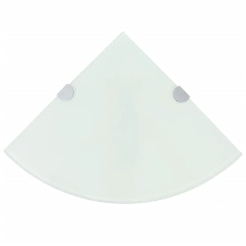VidaXL Kotne police 2 kosa s kromiranimi nosilci steklo bele 25x25 cm Slike
