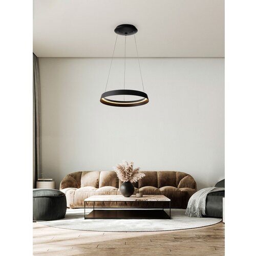 Nova Luce Mat črna aluminijasta LED zatemnitvena viseča svetilka s senčilom iz akrilnega stekla &amp;oslash; 45 cm Ormi &amp;ndash; Slike