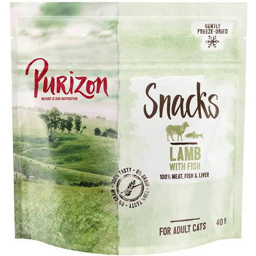 Purizon Snack priboljški za mačke po posebni ceni! - Snack jagnjetina z ribo - brez žit 2 x 40 g