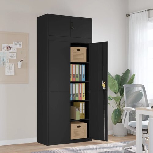 VidaXL Arhivska omara črna 90x40x220 cm jeklo Slike