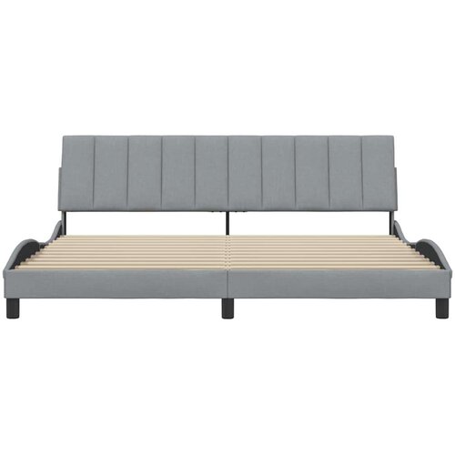 VidaXL okvir za krevet bez madraca svjetlosivi 200 x 200 cm od tkanine Slike