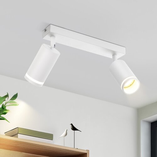 Nettlife LED stropna svetilka z 2 plamenoma - bela stropna svetilka GU10, vrtljiva, lesena stenska svetilka, stenski reflektor,brez žarnice, (22116671) Cene