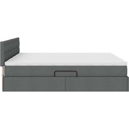  Krevet s od storage Tamno siva 180 x 200 cm Lažna koža - Tamno siva 180 x 200 cm Gumbi Slike