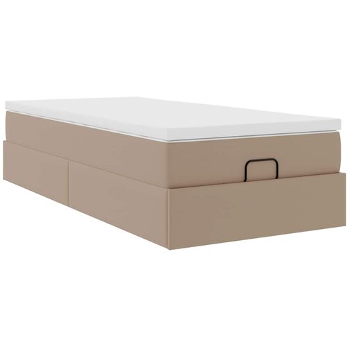 vidaXL Otomanski posteljni okvir z vzmetnico kapučino 90x200 cm, (21607598) Cene