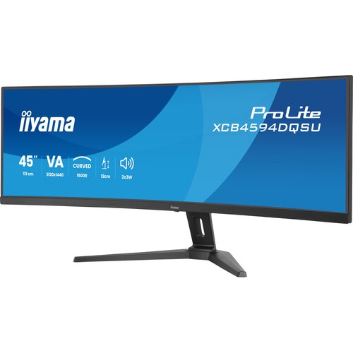 Iiyama ProLite XCB4594DQSU-B1 44,5&amp;quot; DQHD zakrivljeni VA panel, 75Hz, 5120x1440 32:9, 2ms (GtG), USB-C Slike