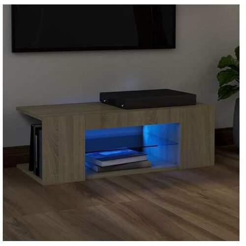  ormarić s LED svjetlima boja hrasta sonome 90 x 39 x 30 cm Cijene