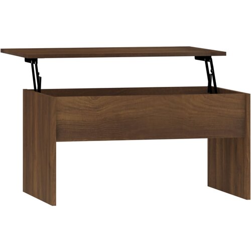 Maison Chic Klubska mizica - kavna mizica - Nizka mizica rjavi hrast 80x50,5x41,5 cm konstruiran les, (21753144) Slike