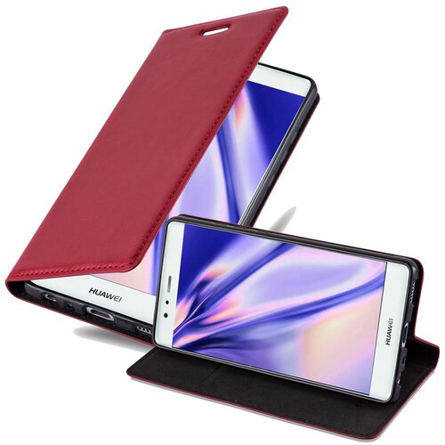 Cadorabo Ohišje, združljivo z Huawei P9 v rdeče jabolko - Zaščitni ovitek z magnetnim zapiranjem, stoječo funkcijo in režo za kartice, (20549094) Cene