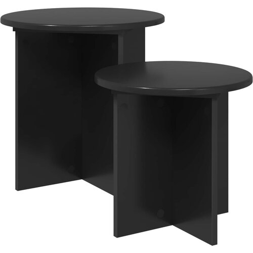  Set pomoćnih stolića 2 pcs Crni hrast Konstrukcijsko drvo Cene