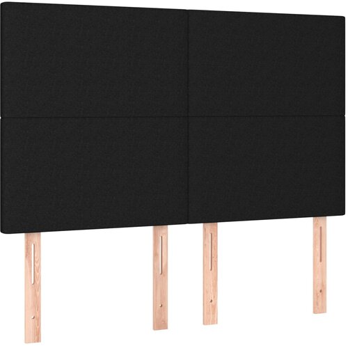  LED uzglavlje crno 144x5x118/128 cm od tkanine Slike