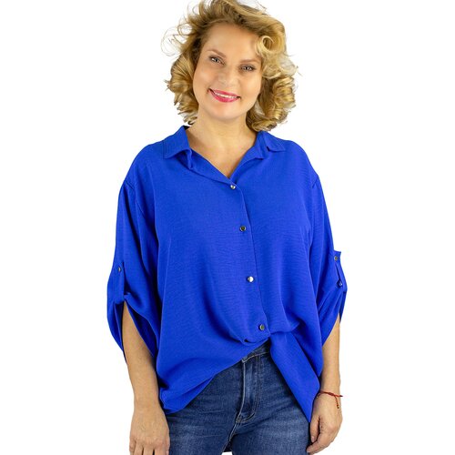 Pri Elegant oversize shirt with decorative collar &amp;quot;VIVIANNE&amp;quot; Slike