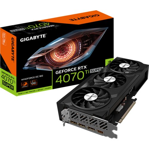VGA Gigabyte RTX 4070 Ti Super Windforce OC 16G, GDDR6X, 256bit, 3x DP, 1x HDMI, GV-N407TSWF3OC-16GD Slike