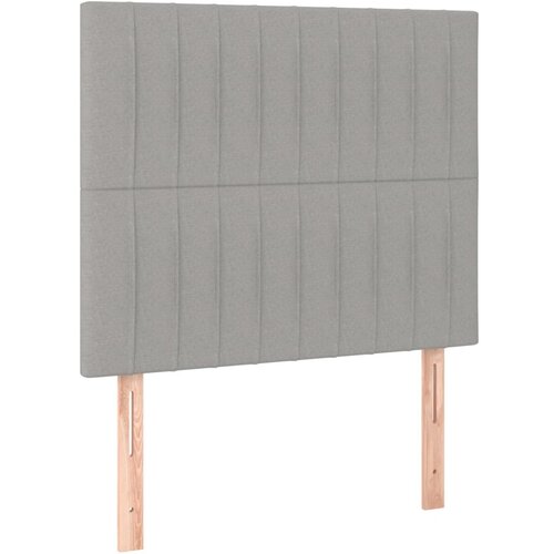 Maison Chic Posteljno vzglavje - Vzglavna omarica 2 kosa svetlo sivo 100x5x78/88 cm blago, (22076989) Slike
