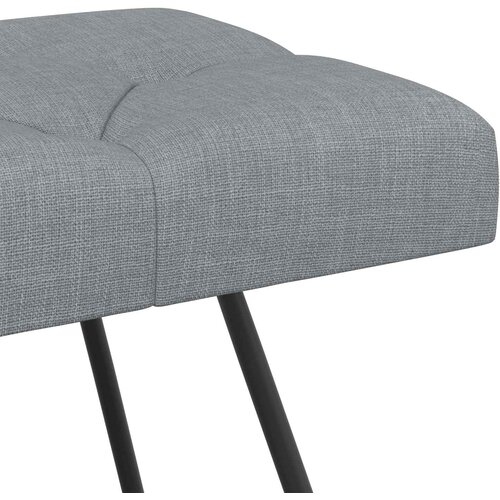  Klupa s gumbastim tkanjem Svjetlosiva 80 x 40 x 46 cm Tkanina Slike