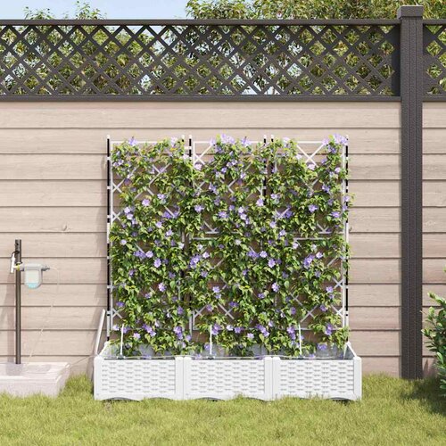  Vrtna saksija 3 pcs Bijeli 120 x 40 x 126 cm Plastika Cijene