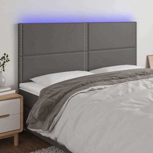  Uzglavlje sivo 180x5x118/128 cm od umjetne kože Slike