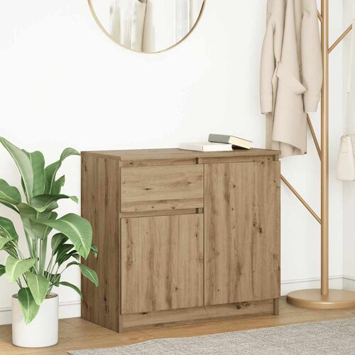 VidaXL Komoda s predalom artisan hrast 71x35x65 cm inženirski les Slike