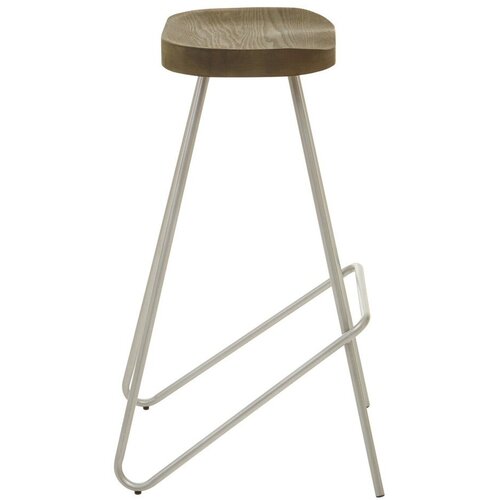 Premier Housewares Barska stolica od čvrstog brijesta u srebrnoj boji/u prirodnoj boji (visine sjedala 78 cm) District &amp;ndash; Slike