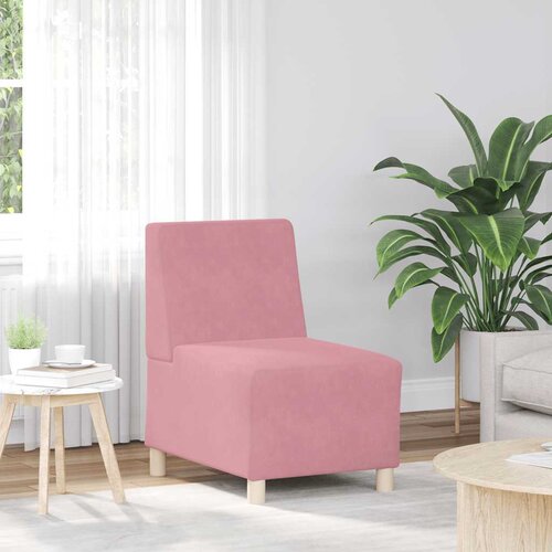 VidaXL Modularna sofa bez naslona za ruke, ružičasta, 55 cm, bar&amp;scaron;un Slike