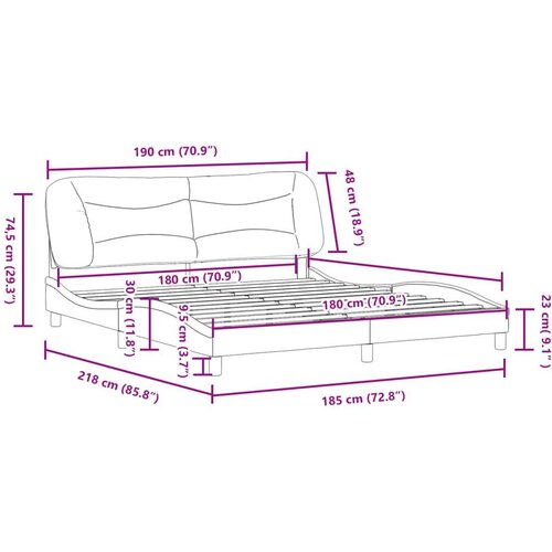  Okvir za krevet s uzglavljem crni 180x200 cm od umjetne kože Slike