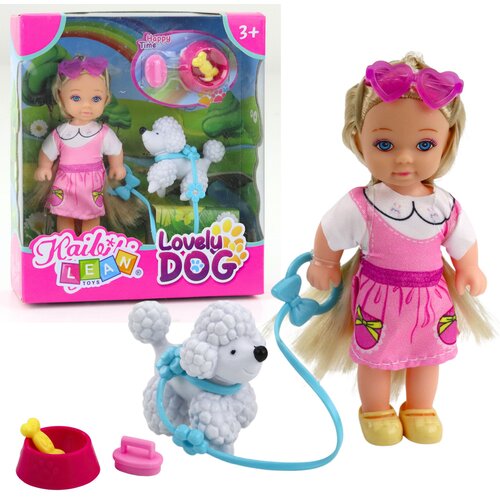 Mini Doll Set with a Dog on a Leash, Bowl with a Bone Cijene
