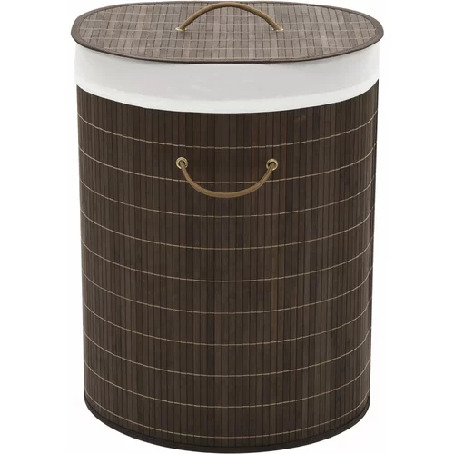  Košara za rublje od bambusa ovalna tamnosmeđa