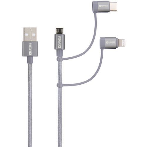 Skross USB kabel USB 2.0 USB-A vtič 1.20 m space siva okrogel\, prilagodljiv\, polimerna prevleka SKCA00143-1120CN, (20416738) Slike