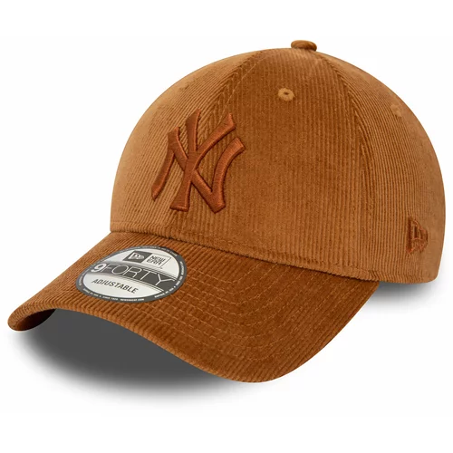 New Era Samtana kapa sa šiltom boja: smeđa, s aplikacijom, NEW YORK YANKEES
