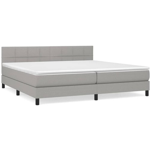 Maison Chic Box spring postelja - Vzmetna postelja z vzmetnico svetlo siva 200x200 cm blago SL321, (21909084) Cene