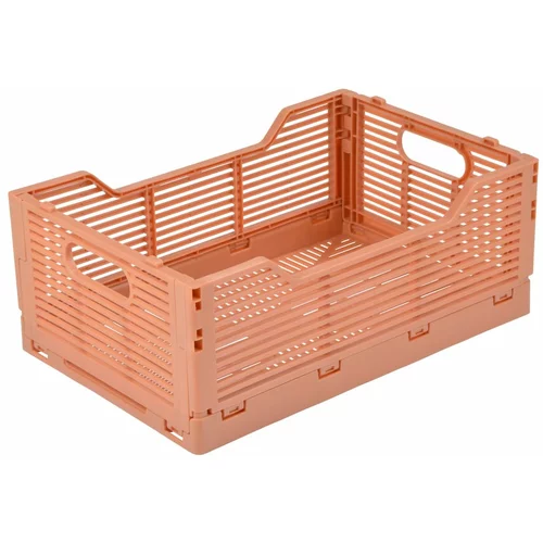 Homéa Rožnato-oranžna plastična škatla za shranjevanje 30x20x11.5 cm –