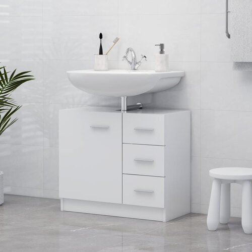 Ormarić za umivaonik bijeli 63 x 30 x 54 cm konstruirano drvo Cene