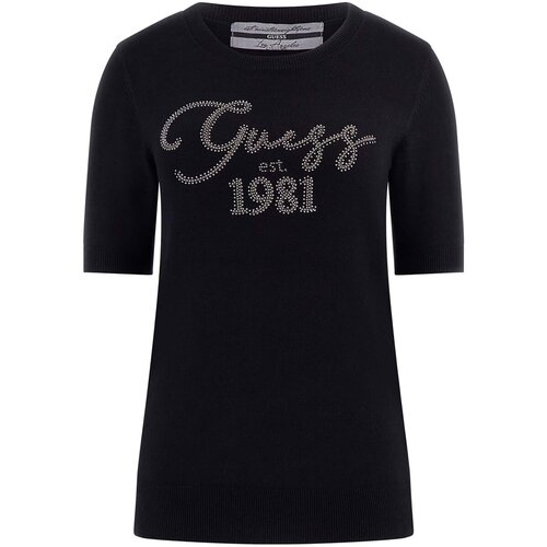 Guess Majice & Polo majice Paloma Logo Rn Ss Swtr Črna Cene