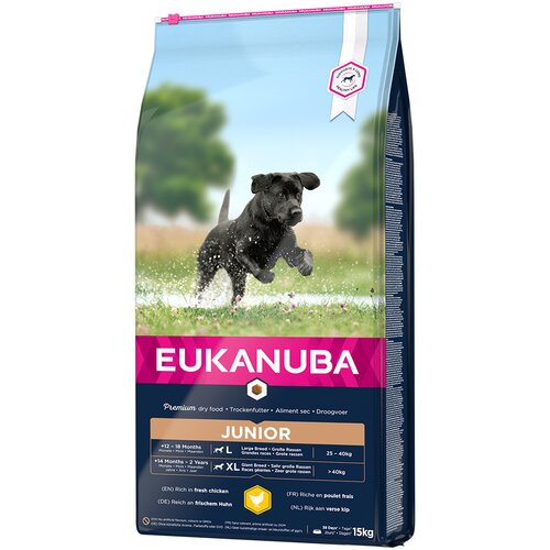 Eukanuba Junior Large Breed pi&amp;scaron;čanec - Varčno pakiranje: 2 x 15 kg Slike